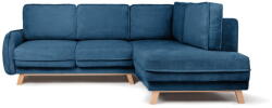 Bonami Selection Kék kordbársony kinyitható sarokkanapé (jobb oldali) Tori - Bonami Selection
