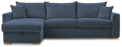 Bobochic Paris Sötétkék kordbársony kinyitható sarokkanapé (variálható) Augustin - Bobochic Paris
