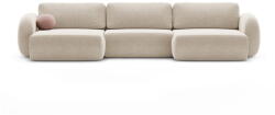 Cosmopolitan Design Bézs zsenília kinyitható-tárolóhelyes (U alakú) sarokkanapé Tonale - Cosmopolitan Design