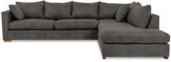 Scandic Antracitszürke bőrutánzat sarokkanapé (jobb oldali) Hamburg - Scandic