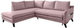 Miuform Charming Charlie L púderrózsaszín kinyitható sarokkanapé, bal oldali - Miuform