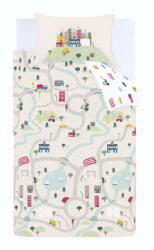Bianca Fehér-bézs egyszemélyes pamut gyerek ágyneműhuzat 135x200 cm Transport - Bianca