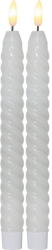 Star Trading Flamme Swirl Antique 2 db fehér LED viaszgyertya, magasság 25 cm - Star Trading