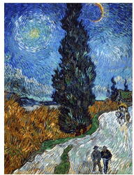 Fedkolor Kép másolat 45x60 cm Country road in Provence by night - Fedkolor