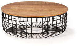 MOME Natúr színű kerek dohányzóasztal akácfa asztallappal ø 102 cm Suvan - MOME