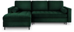Milo Casa Santo zöld kinyitható bársony sarokkanapé, bal oldali - Milo Casa
