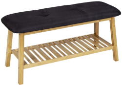 WENKO Fekete-natúr színű bambusz ülőkés cipőtartó Ecori - Wenko