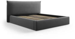 Milo Casa Sötétszürke kárpitozott ágyneműtartós franciaágy ágyráccsal 180x200 cm Elio - Milo Casa