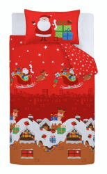Catherine Lansfield Piros gyerek ágyneműhuzat babaágyhoz 120x150 cm Santa's Christmas Presents - Catherine Lansfield