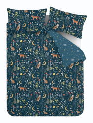 Catherine Lansfield Sötétkék kétszemélyes hosszabbított ágyneműhuzat 230x220 cm Enchanted Twilight - Catherine Lansfield