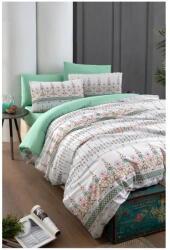 Mila Home Fehér-zöld kétszemélyes hosszabbított ágyneműhuzat lepedővel, négyrészes 200x220 cm Ethnic - Mila Home