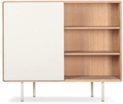 GAZZDA Fehér-natúr színű tölgyfa alacsony komód 118x100 cm Fina - Gazzda