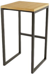 Woodman Fekete-natúr színű bárszék tölgyfa dekorral Frame - Woodman