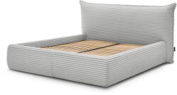 Bobochic Világosszürke kárpitozott ágyneműtartós franciaágy ágyráccsal 180x200 cm Jade - Bobochic Paris