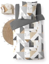 douceur d'intérieur Fehér-szürke egyszemélyes mikroszálas ágyneműhuzat 140x200 cm Trigone - douceur d'intérieur