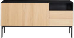 Hammel Furniture Fekete alacsony komód tölgyfa dekorral 180x89 cm Edge by Hammel - Hammel Furniture