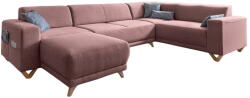 Miuform Rózsaszín kinyitható-tárolóhelyes sarokkanapé (jobb oldali-U alakú) Classy Sophie - Miuform