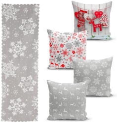 Minimalist Cushion Covers Snowflakes 4 db karácsonyi párnahuzat és asztali futó szett - Minimalist Cushion Covers