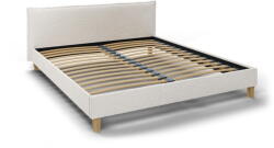 ROPEZ Krémszínű kárpitozott franciaágy ágyráccsal 180x200 cm Tina - Ropez