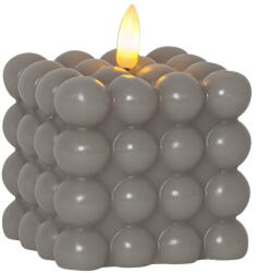 Star Trading Flamme Dot szürke LED viaszgyertya, magasság 9, 5 cm - Star Trading