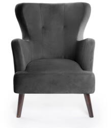 Bonami Essentials Sötétszürke bársony füles fotel Noemye - Bonami Selection
