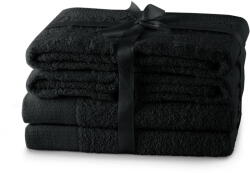Restilo Fekete frottír pamut törölköző és fürdőlepedő készlet 6 db-os Amari - Restilo