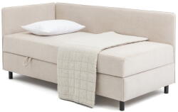 Bonami Bézs kárpitozott ágyneműtartós egyszemélyes ágy matraccal 90x200 cm Avela - Bonami Selection