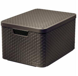 Keter Sötétbarna fedeles műanyag tárolódoboz 33x44, 5x25 cm Style - Curver