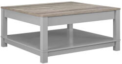 Støraa Szürke-natúr színű dohányzóasztal tölgyfa dekorral 89x89 cm Carver - Støraa