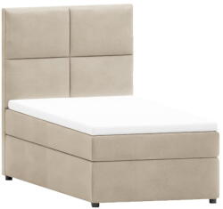ROPEZ Bézs kárpitozott ágyneműtartós egyszemélyes ágy ágyráccsal 100x200 cm Lena - Ropez