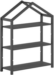 Vipack Antracitszürke borovi fenyő gyerek könyvespolc 111x141x40 cm Dallas - Vipack