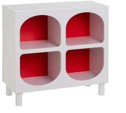 Casa Selección Piros-fehér könyvespolc 76x70 cm - Casa Selección