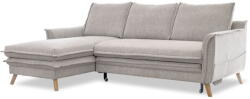 Miuform Szürkésbézs kinyitható-tárolóhelyes sarokkanapé (bal oldali-heverő résszel) Charming Charlie - Miuform