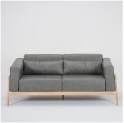 GAZZDA Fawn szürke kanapé bivalybőrből, tömör tölgyfa szerkezettel, 180 cm - Gazzda