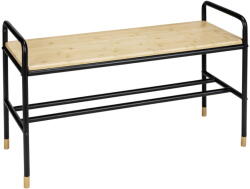 WENKO Fekete-natúr színű fém ülőkés cipőtartó Loft - Wenko