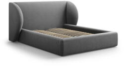 Micadoni Sötétszürke kárpitozott franciaágy tárolóhellyel, ágyráccsal 160x200 cm Miley - Micadoni Home