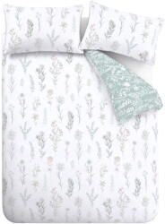 Bianca Fehér-zöld kétszemélyes pamut-perkál ágyneműhuzat 200x200 cm Wild Flowers - Bianca