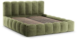 Micadoni Zöld kárpitozott ágyneműtartós franciaágy ágyráccsal 200x200 cm Lupine - Micadoni Home