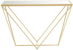 Premier Housewares Aranyszínű konzolasztal üveg asztallappal 40x120 cm Farran - Premier Housewares