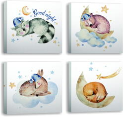 Wallity Kép szett 4 db-os 30x30 cm Good Night - Wallity