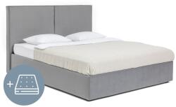 Bonami Szürke kárpitozott ágyneműtartós franciaágy matraccal, ágyráccsal 180x200 cm Thessa Bold - Bonami Selection