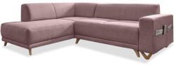 Miuform Rózsaszín kinyitható-tárolóhelyes sarokkanapé (bal oldali-L alakú) Classy Sophie - Miuform
