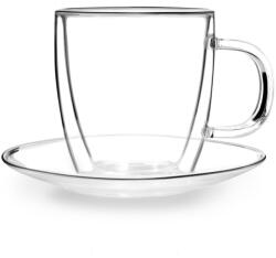 Vialli Design 2 db-os duplafalú üveg csésze és csészealj készlet, 250 ml - Vialli Design