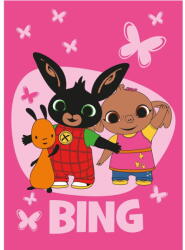 Jerry Fabrics Rózsaszín fleece gyerek takaró 100x150 cm Bing Bunny "Butterflies" - Jerry Fabrics