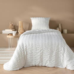 douceur d'intérieur Fehér egyszemélyes krepp ágyneműhuzat 140x200 cm Plissia - douceur d'intérieur