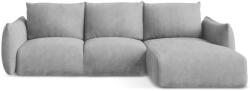 Makamii Világosszürke zsenília kinyitható sarokkanapé (jobb oldali-heverő résszel) Leila - Makamii
