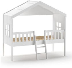 VIPACK Fehér házikó alakú-magasított gyerekágy 90x200 cm Housebed - Vipack