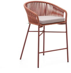 Kave Home Yanet kerti bárszék terrakotta színű húrozással, magasság 85 cm - Kave Home
