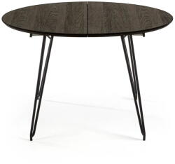Kave Home Kerek bővíthető étkezőasztal kőrisfa dekoros asztallappal ø 120 cm Norfort - Kave Home
