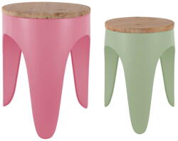 Leitmotiv Zöld-rózsaszín fém ülőke szett 2 db-os Double Funky - Leitmotiv